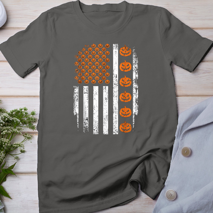 Patriotic Halloween American Flag Jack O Lantern USA Men T-Shirt