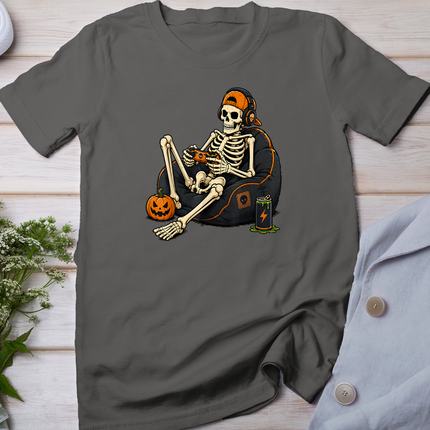 Funny Halloween Skeleton Gamer Video Gaming Mens Boys Kids T-Shirt