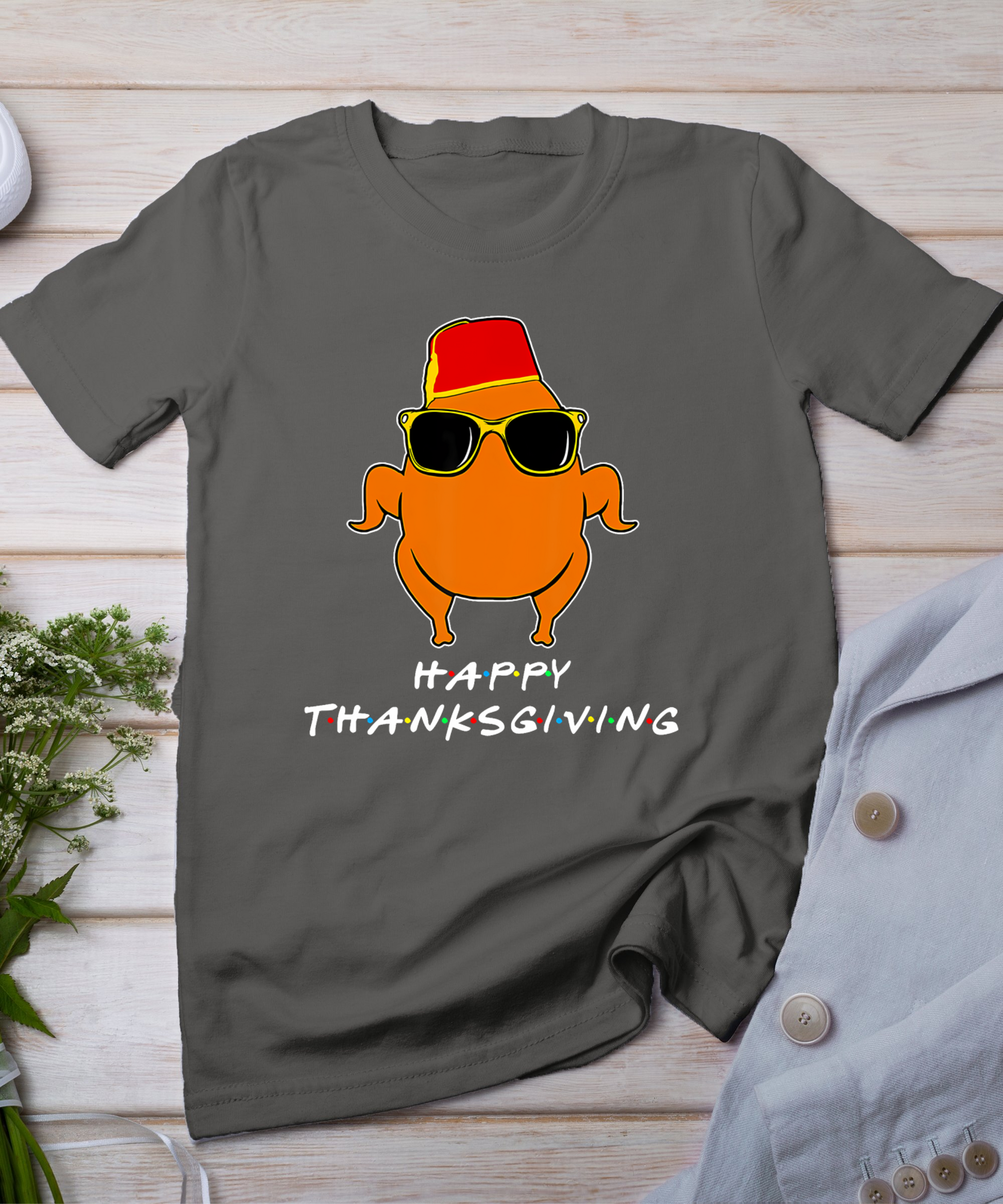 Happy Thanksgiving Friends Turkey For Boys Girls Kids Turkey T-Shirt