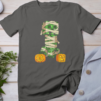 Halloween Gamer Pixel Monster Mummy Gaming Costume Boys Kids T-Shirt