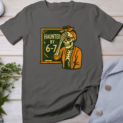 Haunted by 6-7 Funny Teacher 67 Halloween Skeleton Six Seven T-Shirt