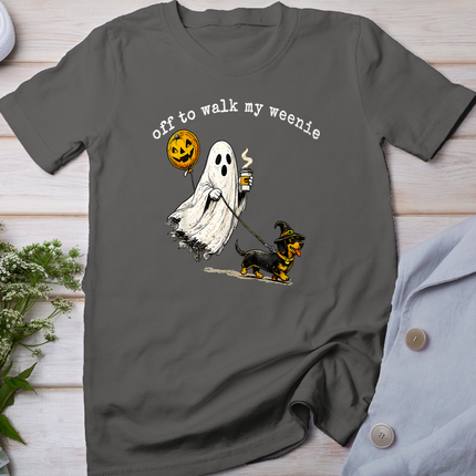 Funny Vintage 90s Off to Walk My Weenie Dachshund Dog Lovers T-Shirt