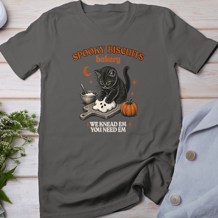 Retro Funny Spooky Biscuits Club Cat Lovers Pastry Halloween T-Shirt