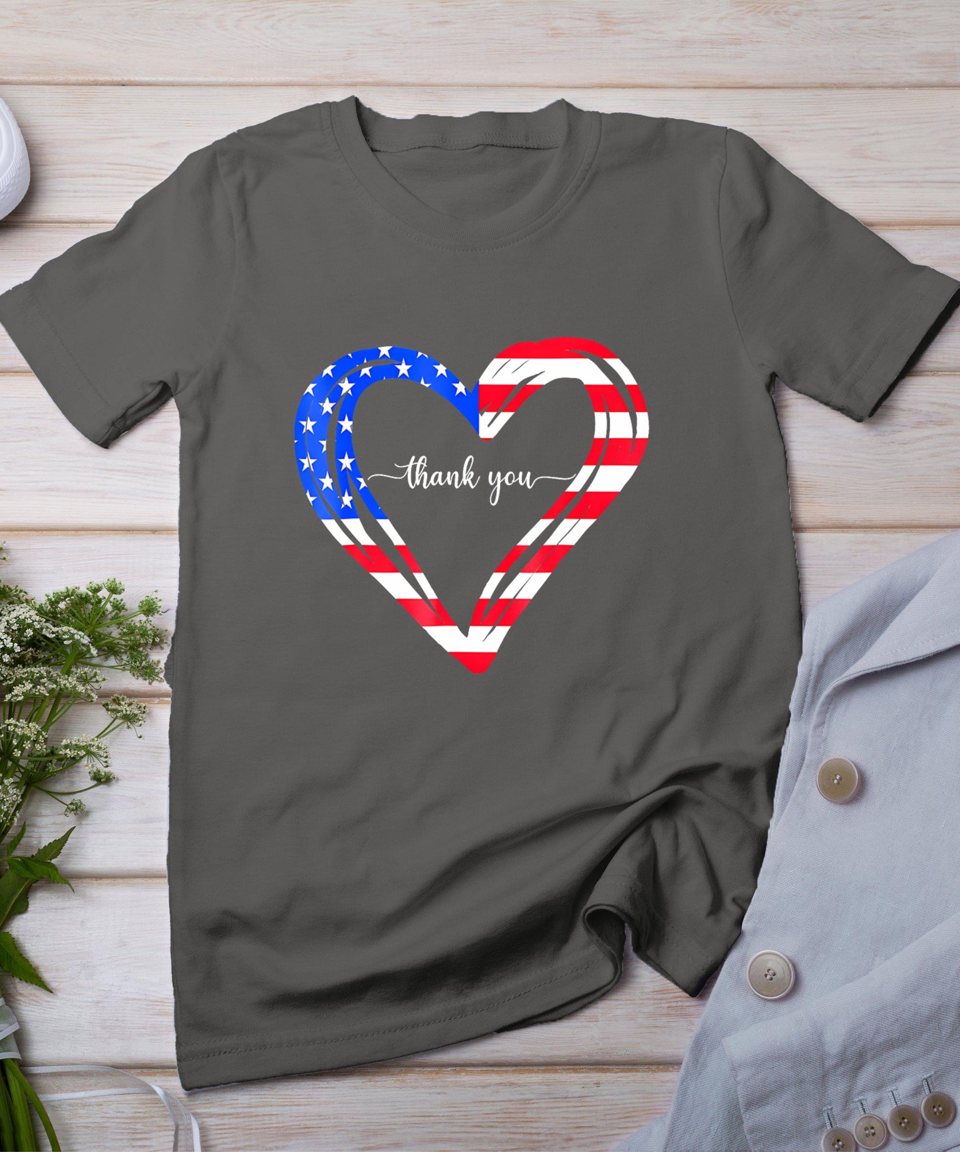 Thank You For Your Services Patriotic - Heart Veterans Day T-Shirt