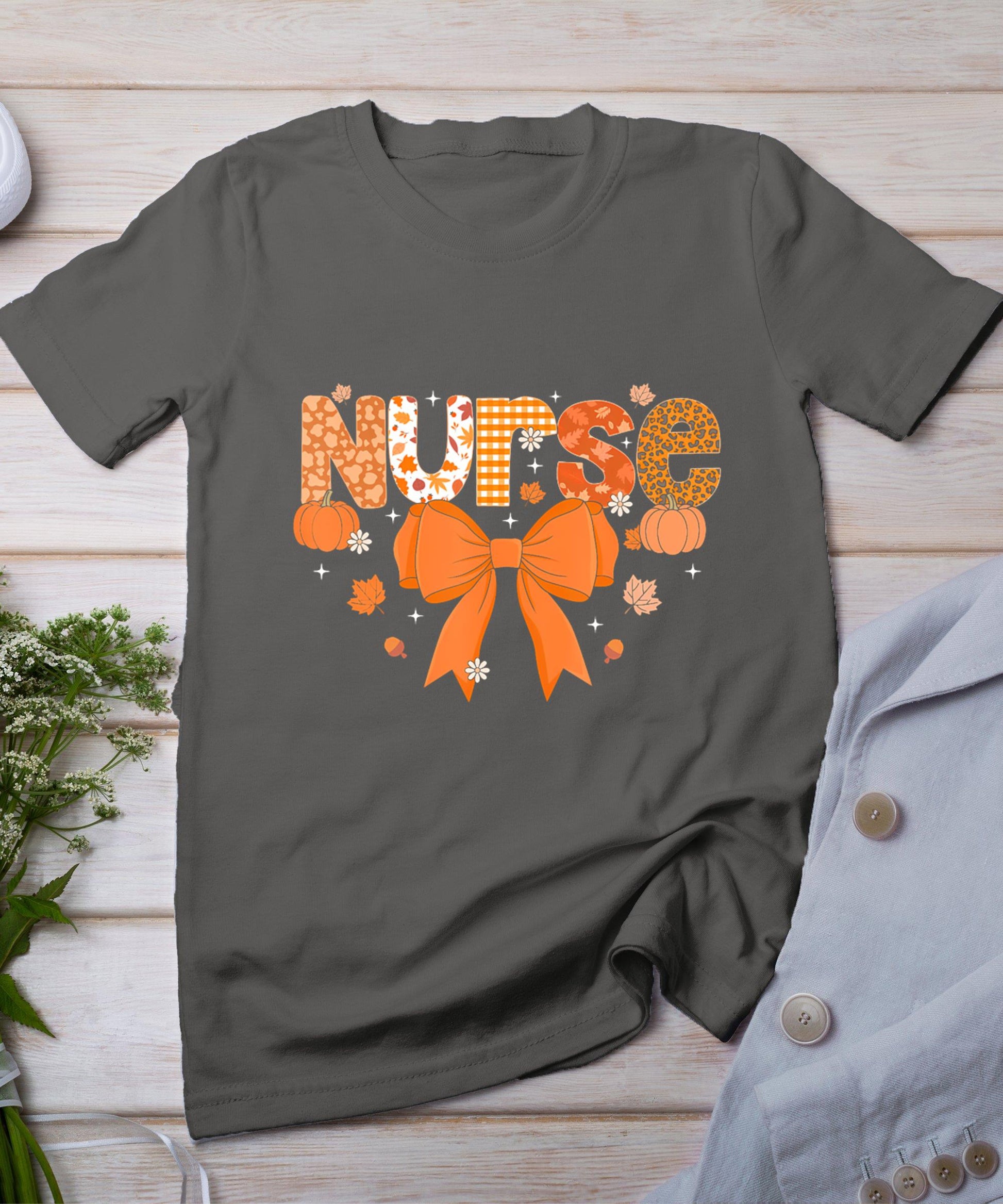 Fall Nurse Shirt Women Pumpkin Season Autumn Thanksgiving T-Shirt