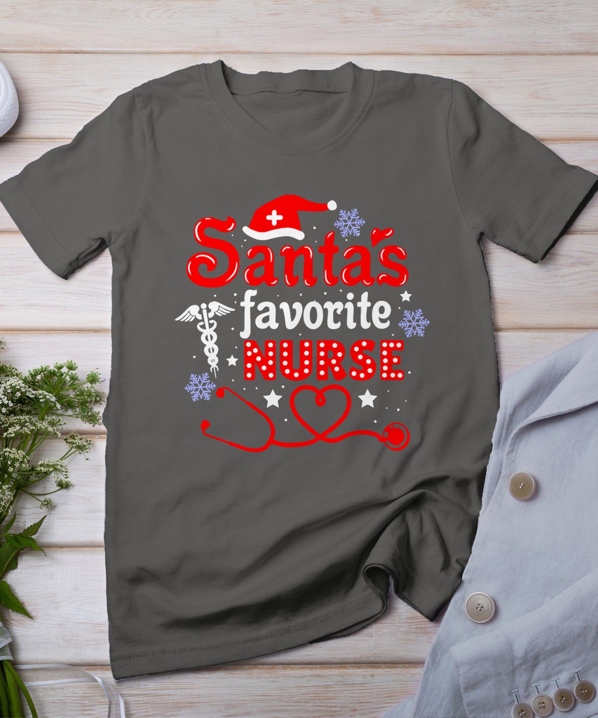 Santa's Favorite Nurse Christmas T-Shirt