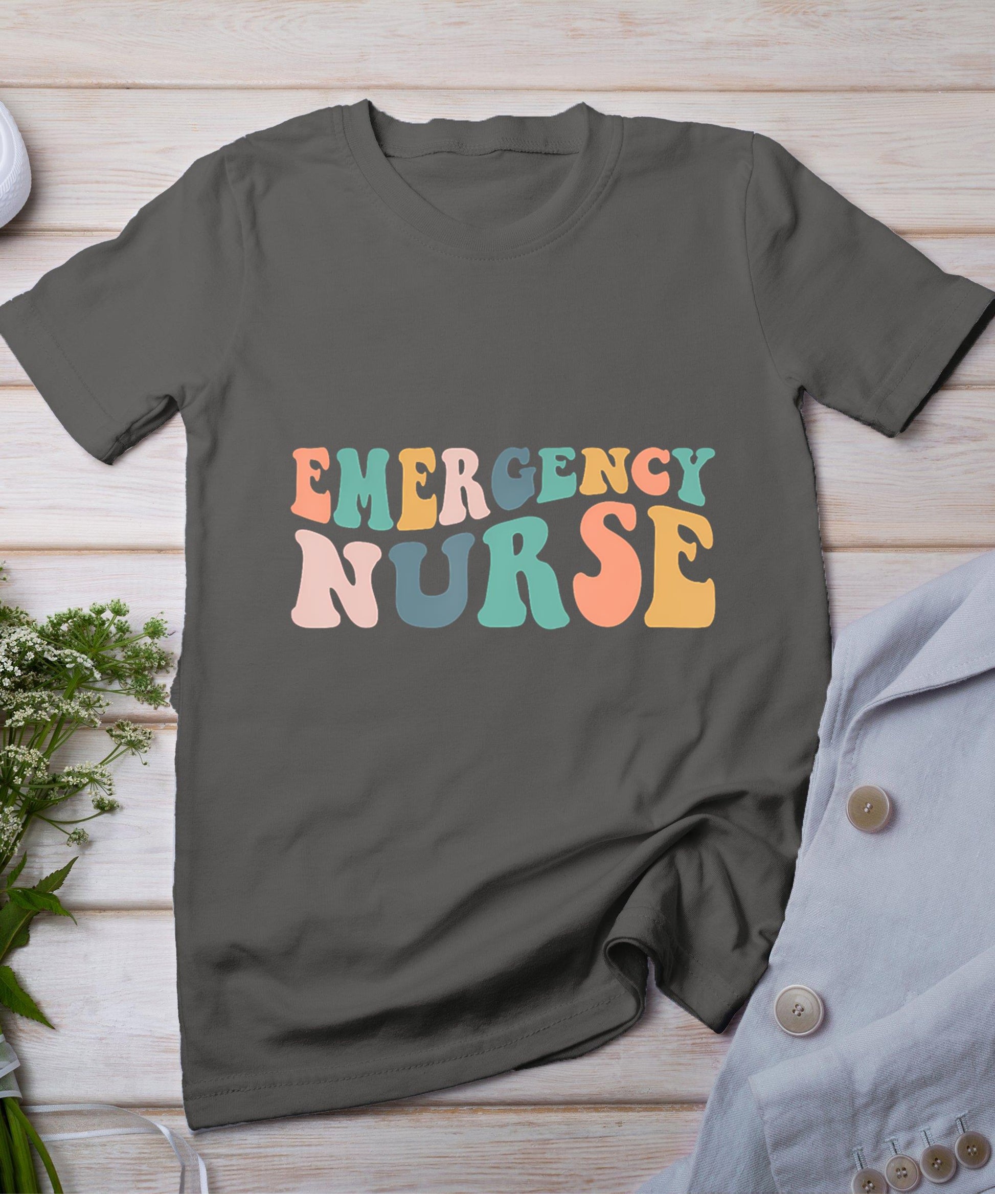 Groovy Er Nurse Emergency Room Nurse School Women Nursing T-Shirt