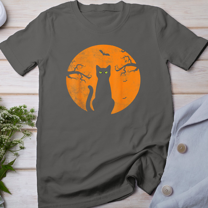 Vintage Scary Halloween Cat Costume Retro Cat Moon T-Shirt