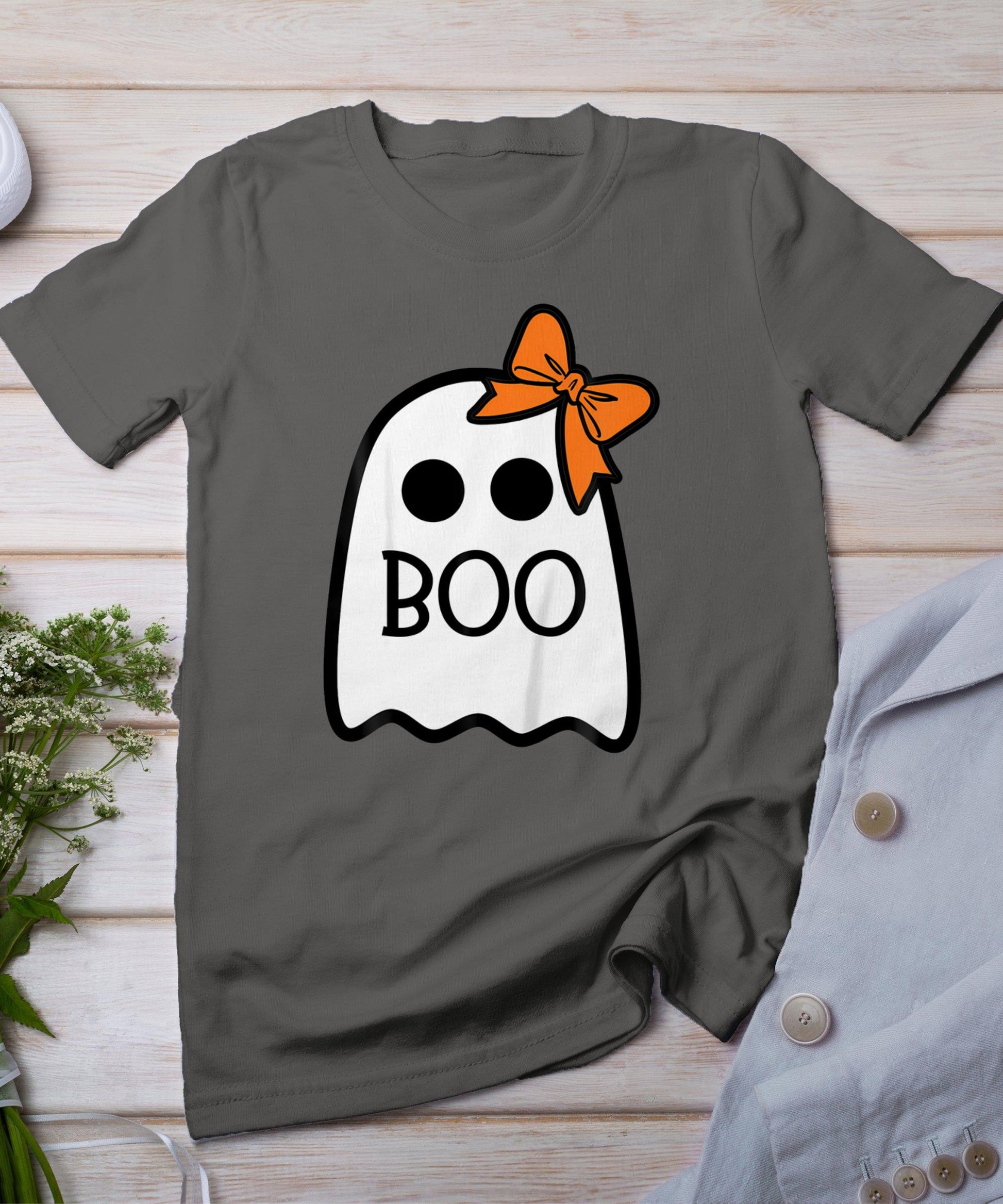 Toddler Ghost With Bow Boo Girls Halloween T-Shirt