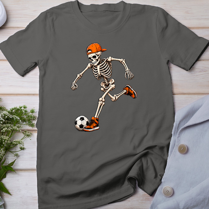 Funny Skeleton Playing Soccer Halloween Men Boys Kids T-Shirt