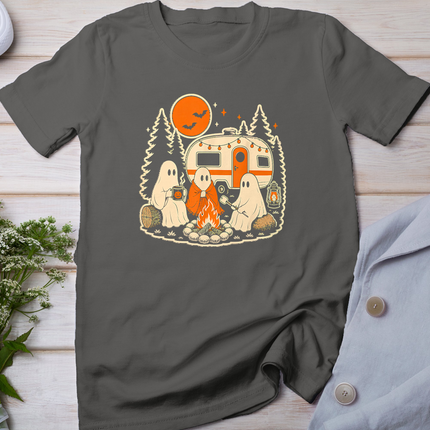 Halloween Camping Ghost Camper Vintage Style T-Shirt