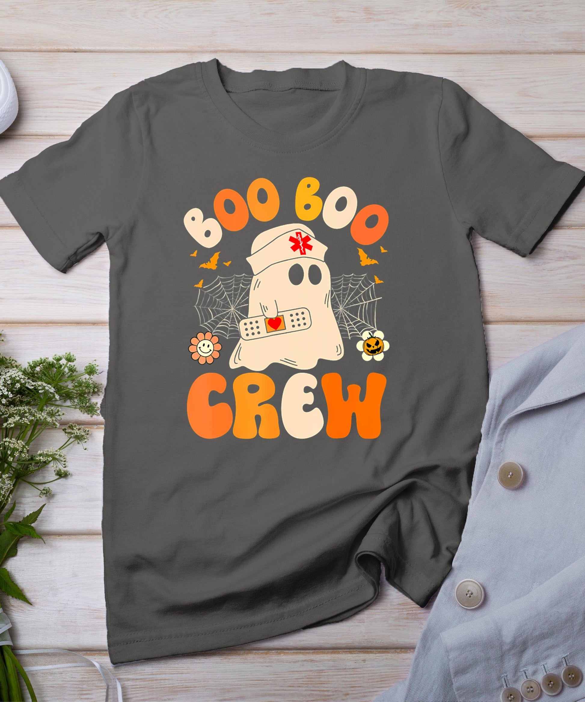 Funny Boo Boo Crew Nurse Ghost Halloween Nurse For Women T-Shirt