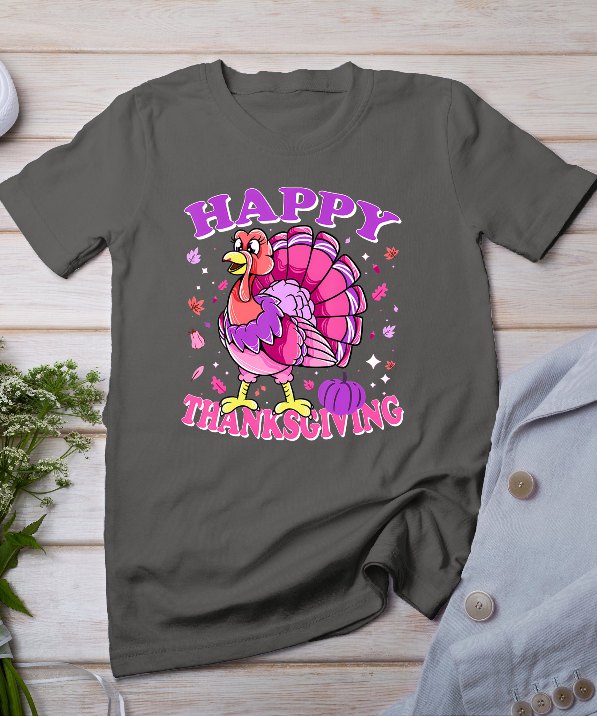 Female Turkey Happy Thanksgiving T-Shirt