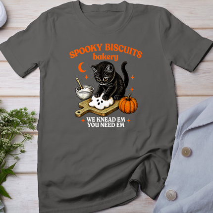 Kitty Biscuits Spooky Season Spooky Biscuits Bakery Cat T-Shirt