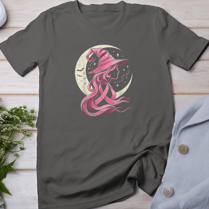 Pink Ribbon Breast Cancer Halloween Witch T-Shirt