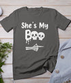 Matching Halloween Pajama Couples Shes My Boo Skull Face T-Shirt