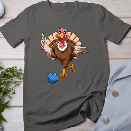 Turkey Bowling Thanksgiving Turkey Playing Bowling Turkey T-Shirt