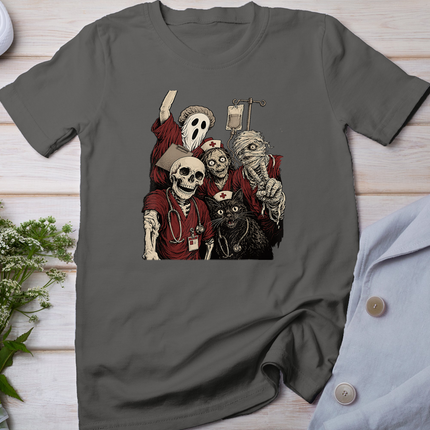 Halloween Nurse Squad Skeleton Spooky Nursing Crew RN Scrubs T-Shirt