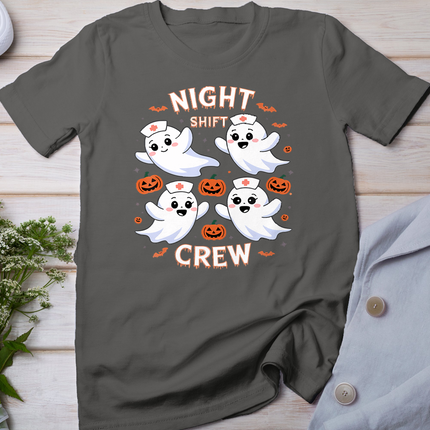 Night Shift Crew Funny Halloween Nursing Ghost Spooky Nurse T-Shirt
