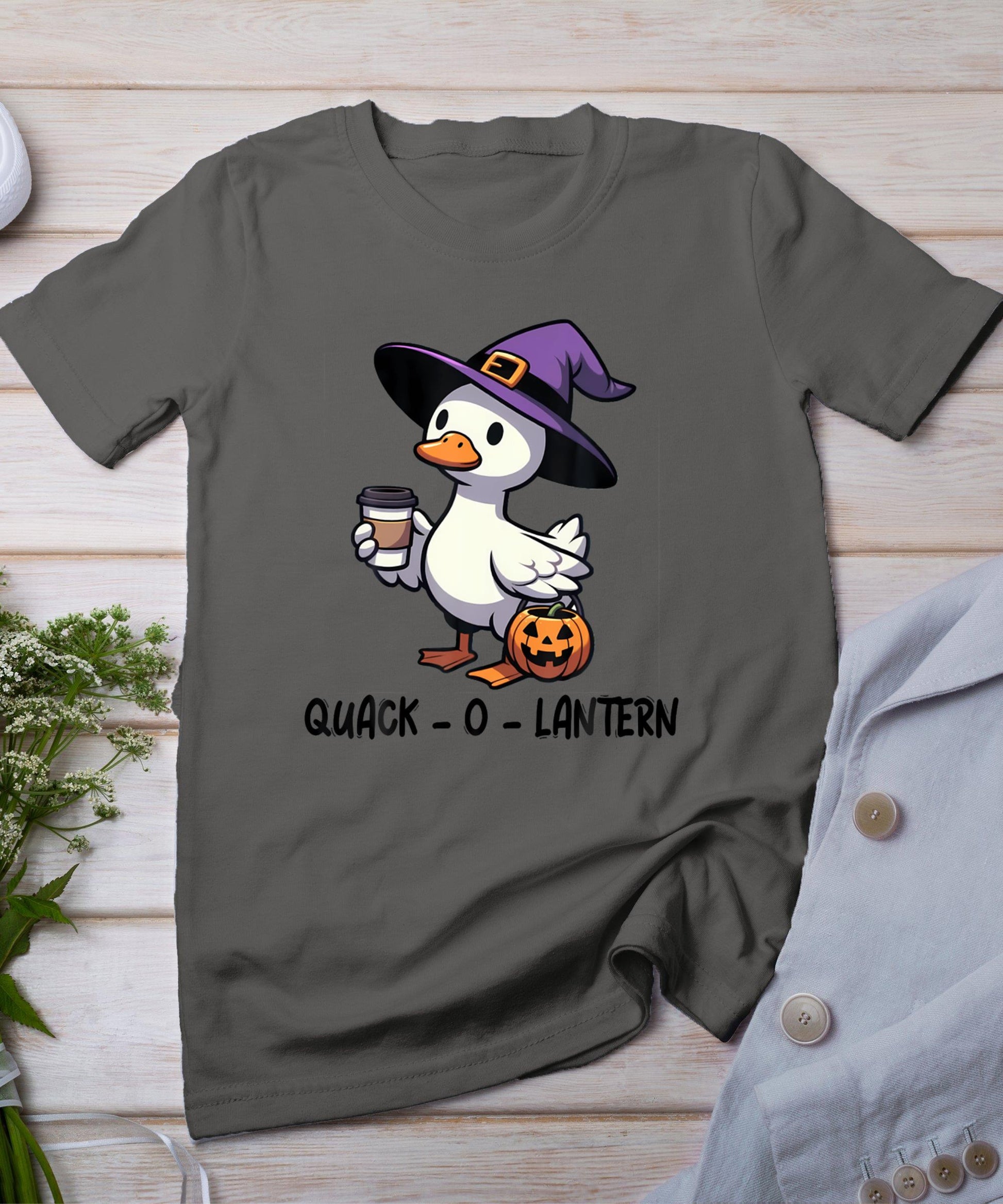 Goose Halloween Spooky Season Funny Goose Quack O Lantern T-Shirt