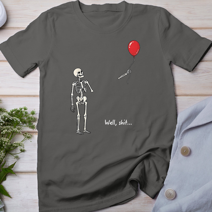 Well Skeleton Holding Balloon Gothic Halloween T-Shirt