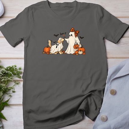 Boo-P Ghost Dog Cute Halloween Retro Spooky Dog Lover T-Shirt