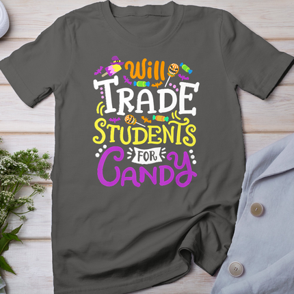 Will Trade Students For Candy Teacher Cute Halloween Costume T-Shirt