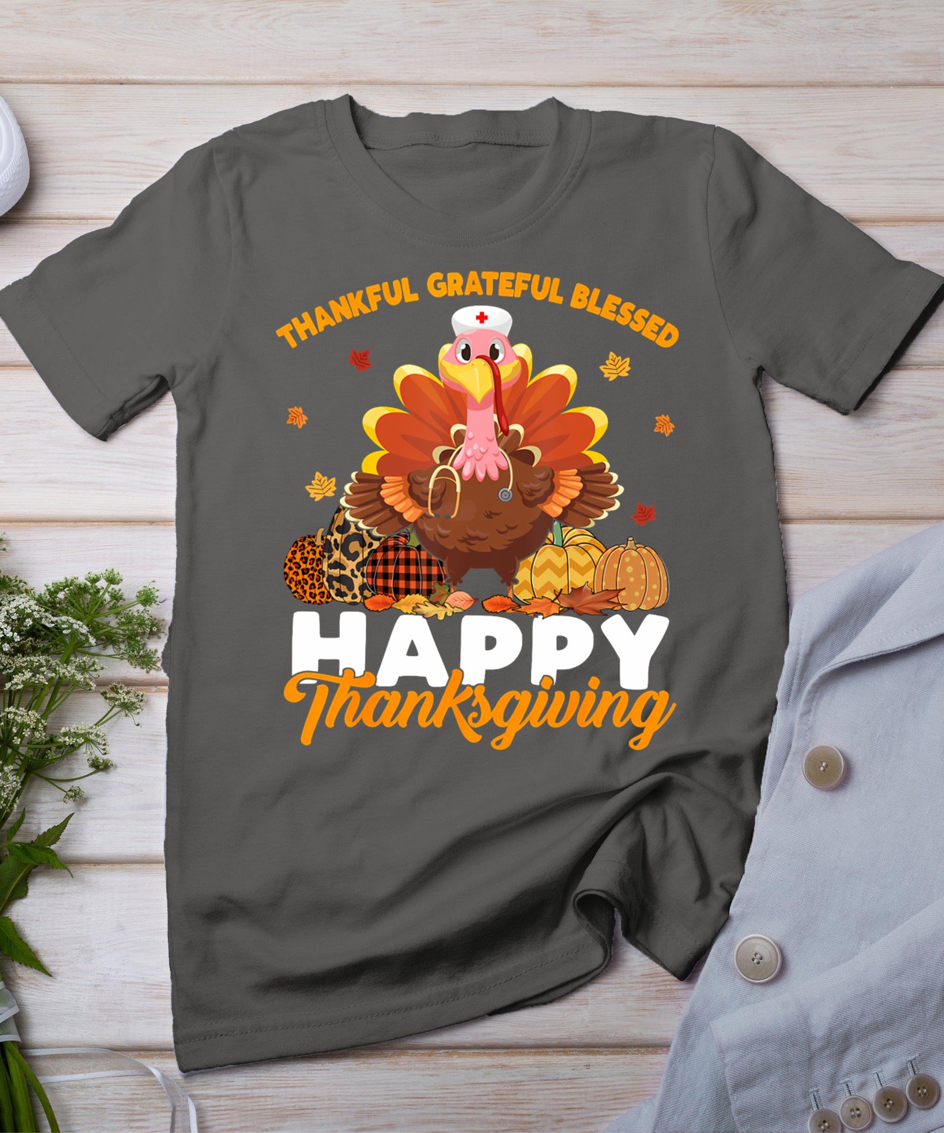 Turkey Nurse Life Thanksgiving Holiday Fall Nursing Scrub Er T-Shirt