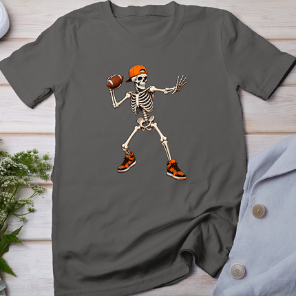 Funny Skeleton Playing Football Halloween Men Boys Kids T-Shirt