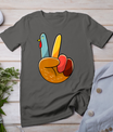 Turkey Peace Hand Sign Thanksgiving Thankful Women Kids Girl T-Shirt