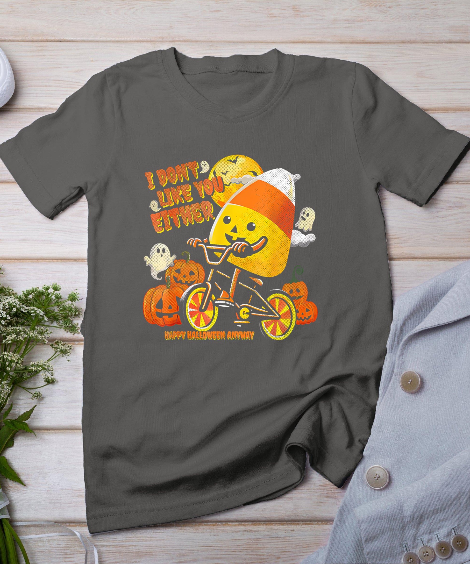 Halloween Costume Team Candy Corn I Don't Like You Either T-Shirt