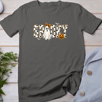Retro Spooky Season Ghost Polka Dot Halloween Design T-Shirt