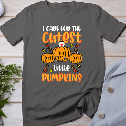 Pumpkins Nurse Halloween Scrub Top Fall Thanksgiving Women T-Shirt