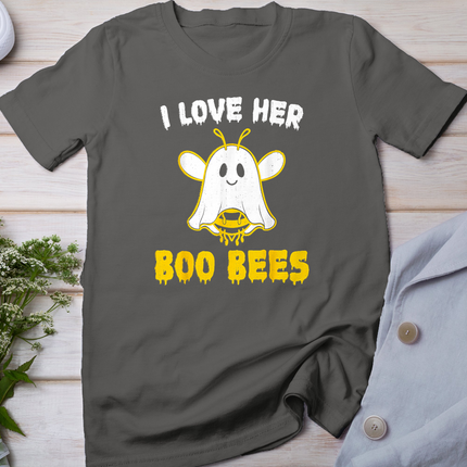 Funny I Love Her Boo Bees Couples Halloween Costume Men T-Shirt