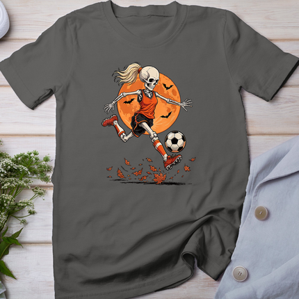Halloween Soccer Skeleton Girl Player Spooky Soccer Team T-Shirt