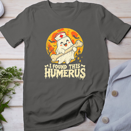 I Found This Humerus Spooky Ghost Halloween Scrub Top Women T-Shirt