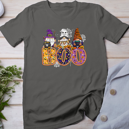 Funny Boo Witch Sipders Pumpkins Happy Halloween Gnome T-Shirt