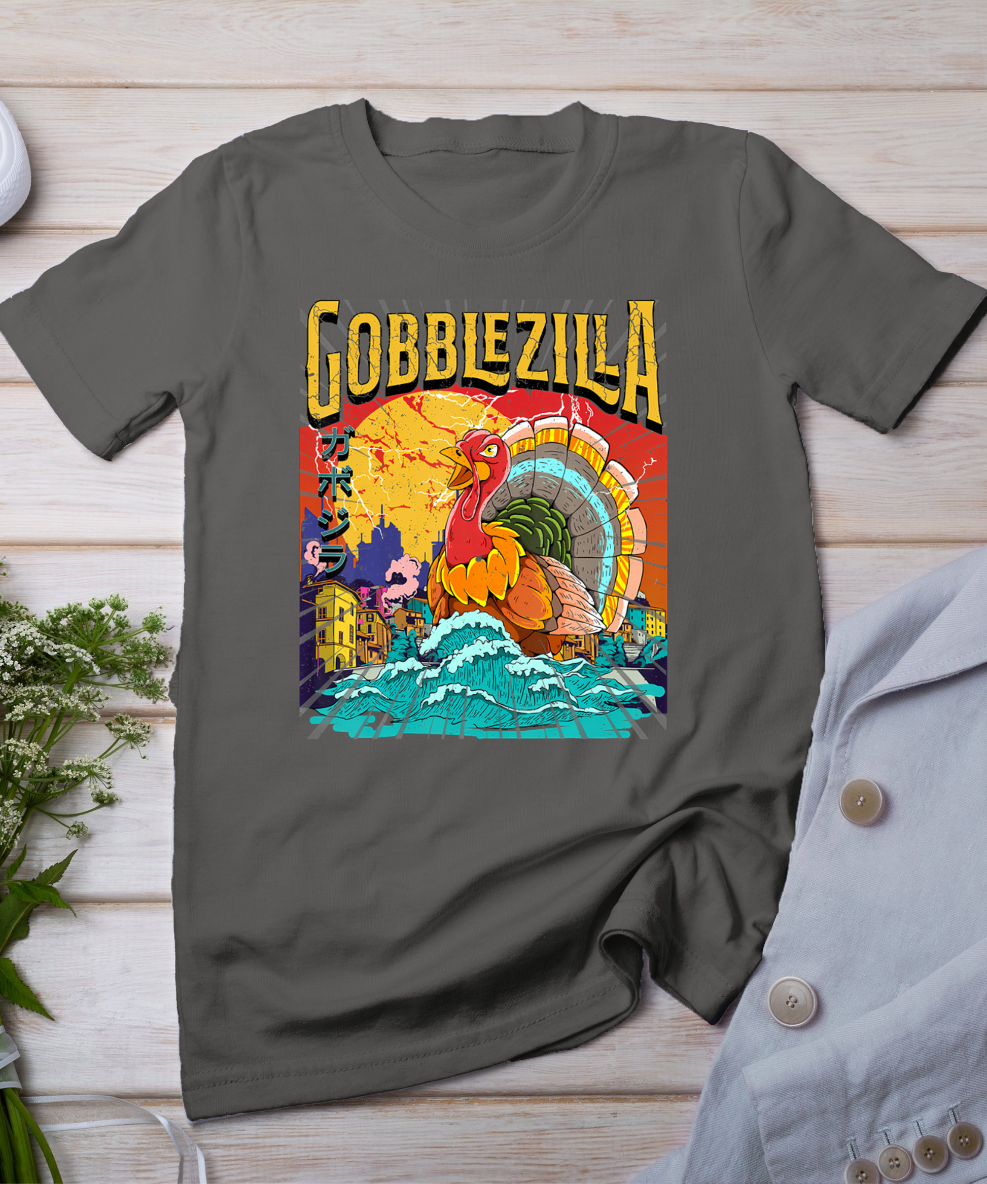 Turkey Day Thanksgiving Gobblezilla T-Shirt