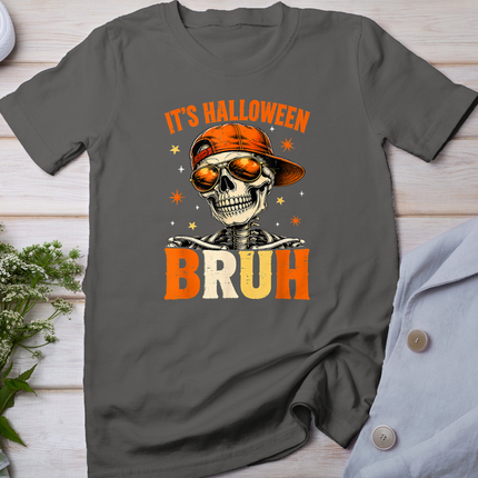 Bruh It's Halloween Funny Skeleton Trick Or Treat Boys Kids T-Shirt