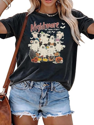 Halloween Shirts for Women Magical Halloween T-Shirt Cute Ghost Graphic Tees