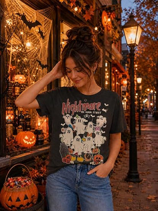 Halloween Shirts for Women Magical Halloween T-Shirt Cute Ghost Graphic Tees