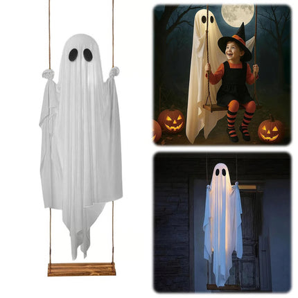 Hanging Swing Ghost Halloween Decoration Cute Outdoor Ghost Decor
