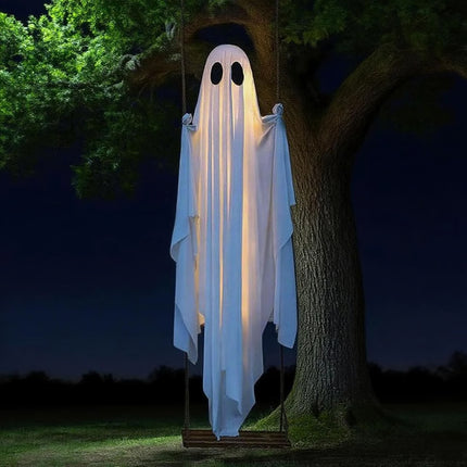 Hanging Swing Ghost Halloween Decoration Cute Outdoor Ghost Decor