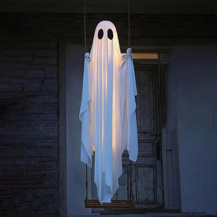 Hanging Swing Ghost Halloween Decoration Cute Outdoor Ghost Decor