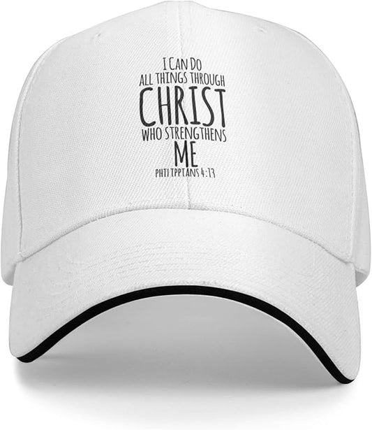 I Can Do All Things Through Christ, Christian God Baseball Caps Men Women Ball Hat Adjustable Trucker Hat Cowboy Hat