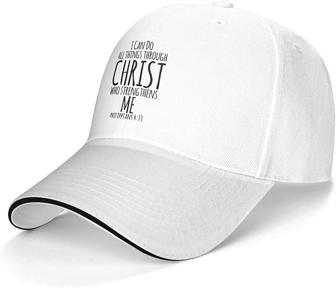 I Can Do All Things Through Christ, Christian God Baseball Caps Men Women Ball Hat Adjustable Trucker Hat Cowboy Hat