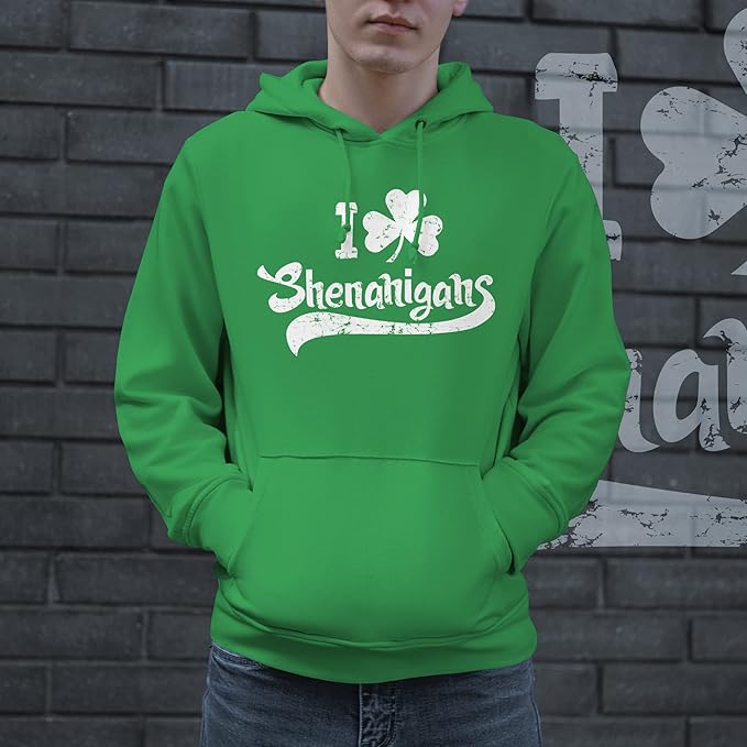 I Clover Shenanigans Hoodie Funny Irish Clover SweatShirt