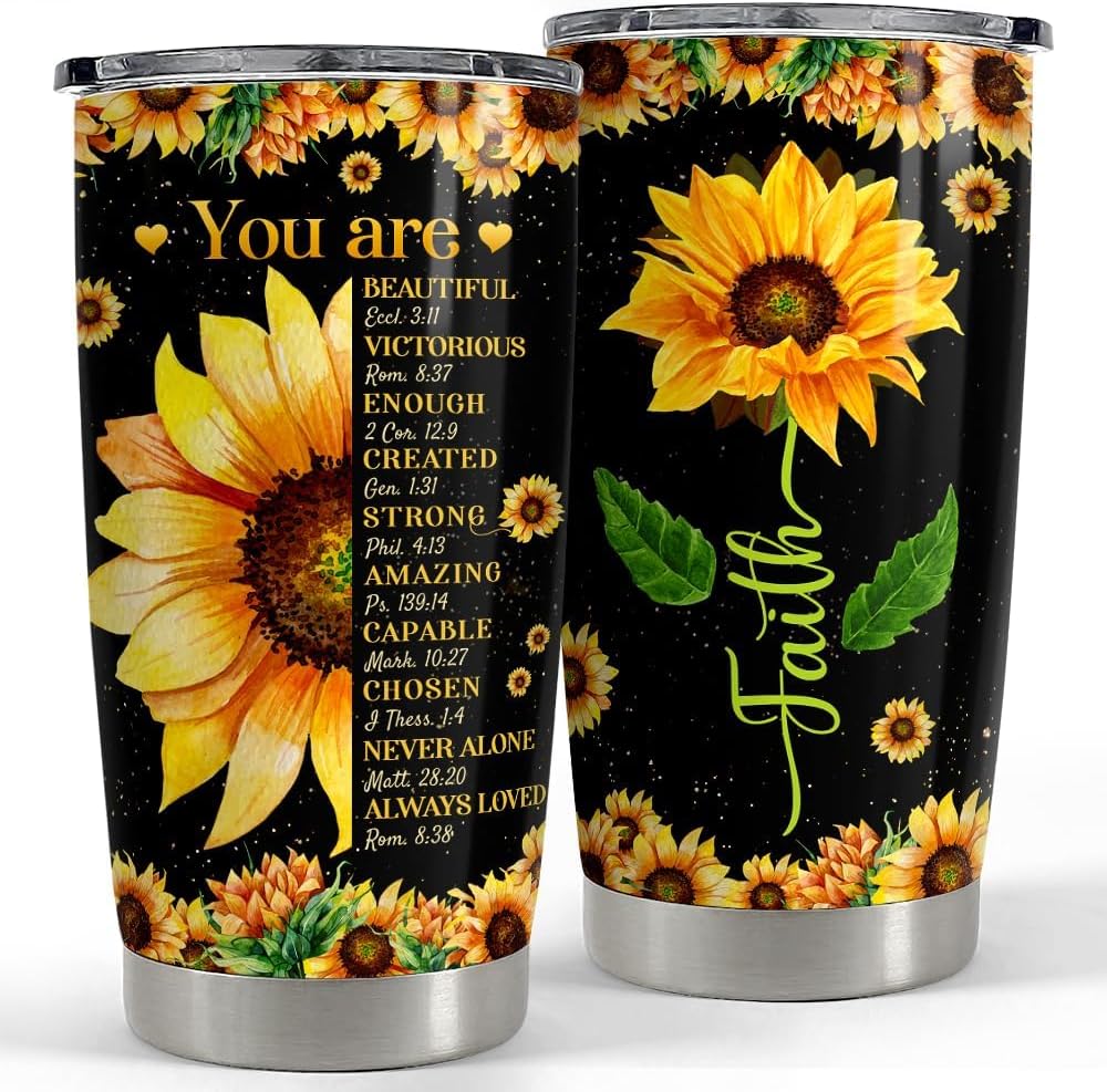 Inspirational Tumbler 20oz Christian Gift Inspirational Gifts for Women Motivational Stainless Steel Insulated Tumblers Coffee Travel Mug Cup Religious Gift for Birthday Christmas