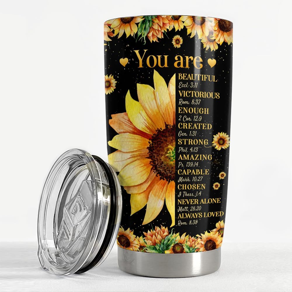 Inspirational Tumbler 20oz Christian Gift Inspirational Gifts for Women Motivational Stainless Steel Insulated Tumblers Coffee Travel Mug Cup Religious Gift for Birthday Christmas