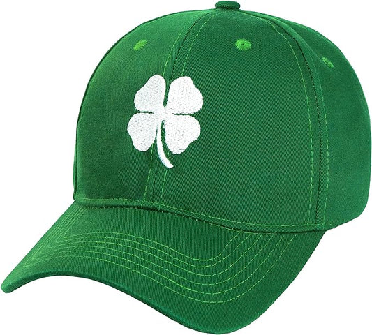 Ireland Irish 4 Leaf Clover St. Patrick's Day Hat for Men Women Embroidery Shamrock Baseball Cap Hat